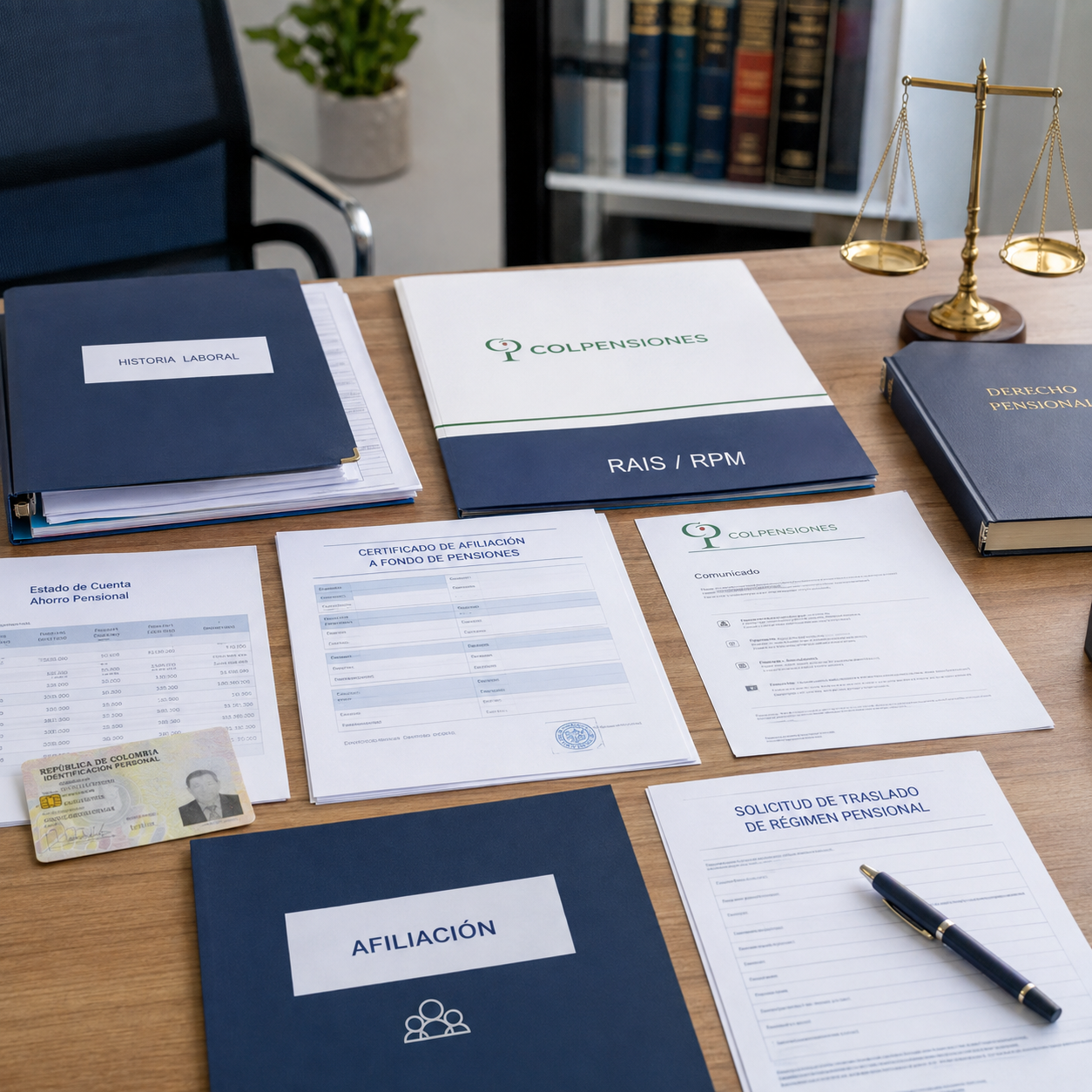 Documentos útiles para revisar una solicitud de cambio de fondo de pensiones a Colpensiones
