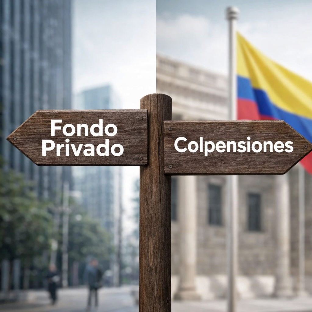genera una iamge caudara para: ¿Qué significa cambiarse de un fondo privado a Colpensiones?
